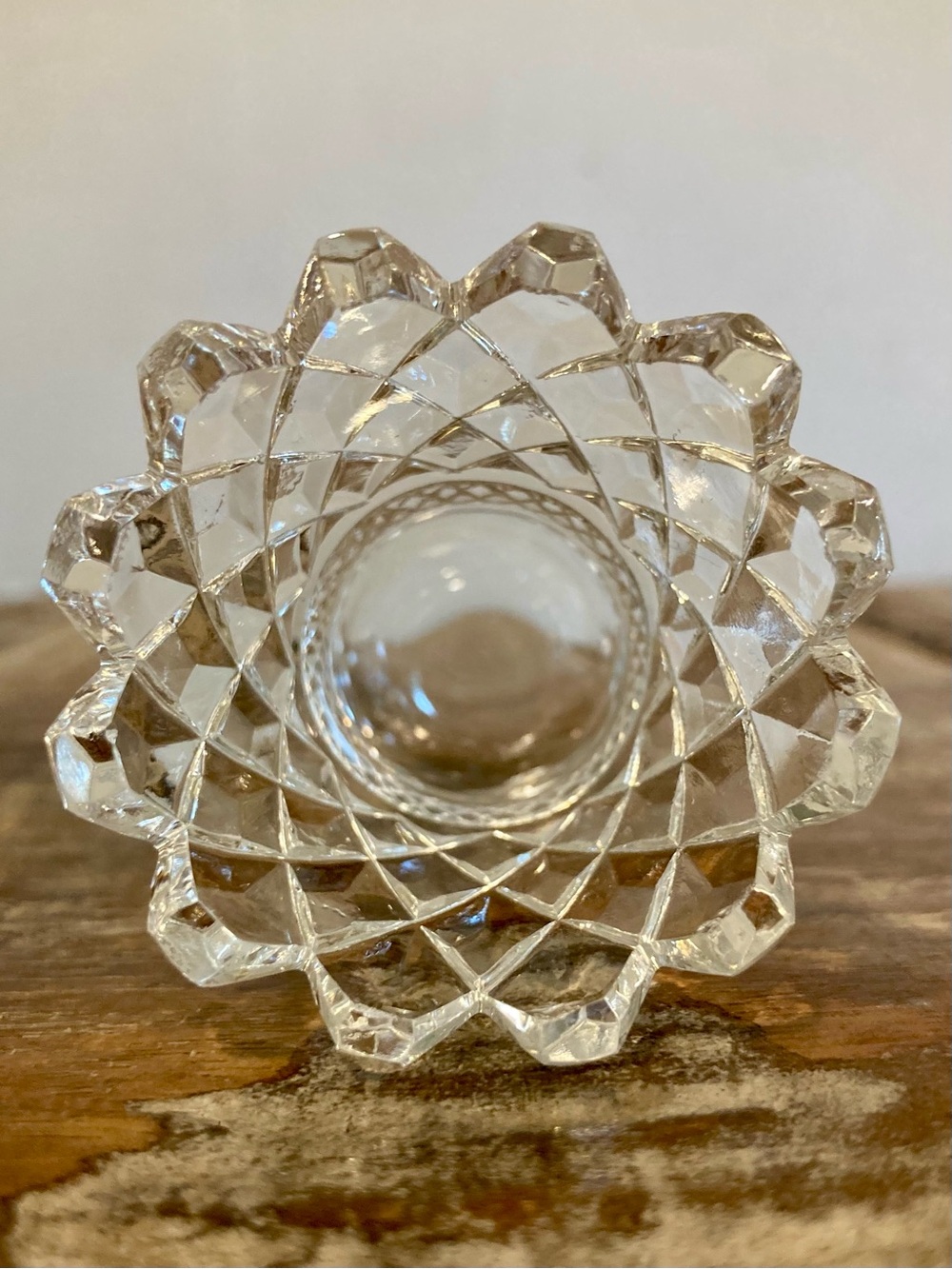 Vintage Glass Toothpick Holder Diamond Pattern - Picture 2 of 10